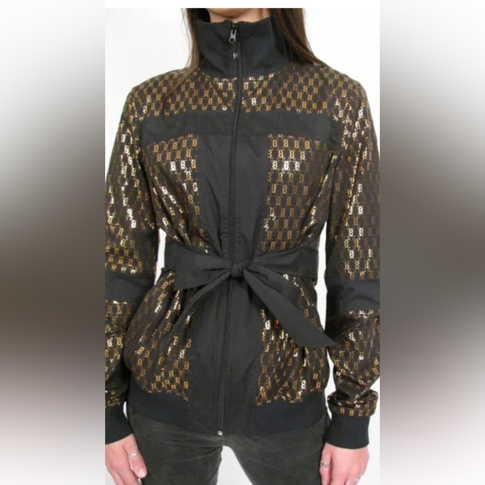 103. LULULEMON New Moves Limited Special Edition Gold Blue Black belted jacket 8